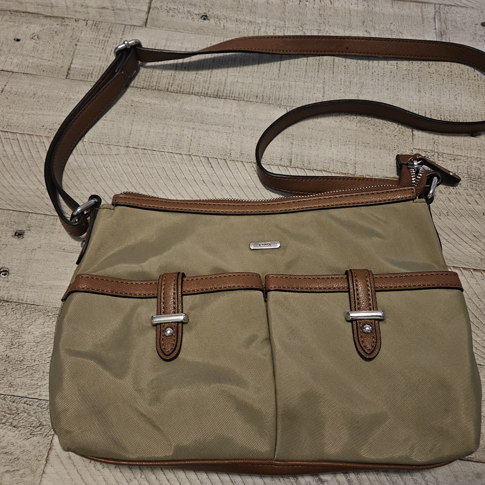 Tan and Brown Crossbody Bag